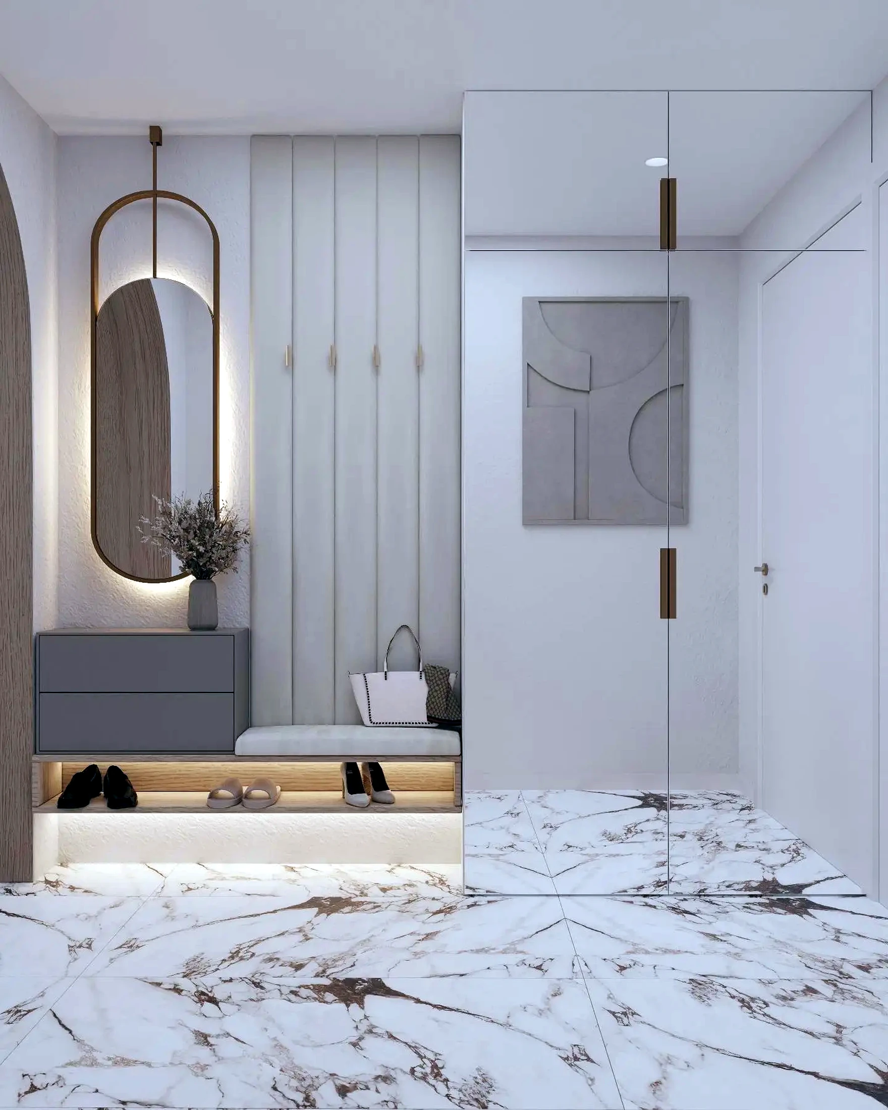 Contemporary arched entrance design