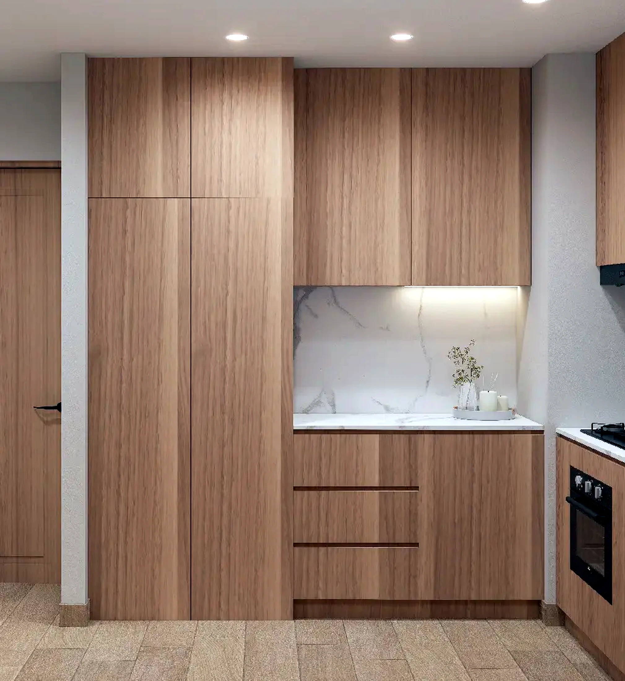 Bright ivory apartment kitchen renovation